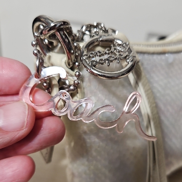 Coach EUC Poppy Silver Sequin Crossbody - Picture 3 of 12